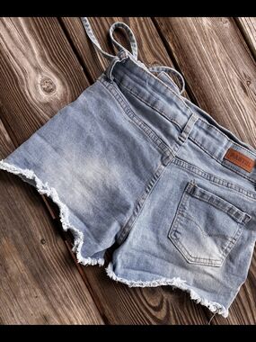 Pastels Faded Light Blue Distressed Denim Shorts